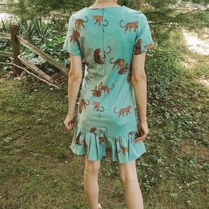 Turquoise leopard dress